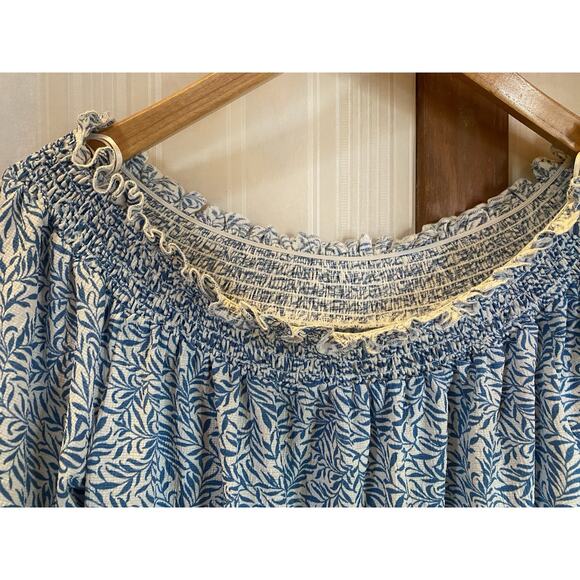 Adorable Summer Top Women’s Loose Small Melloday Blue White Lightweight - Picture 4 of 11